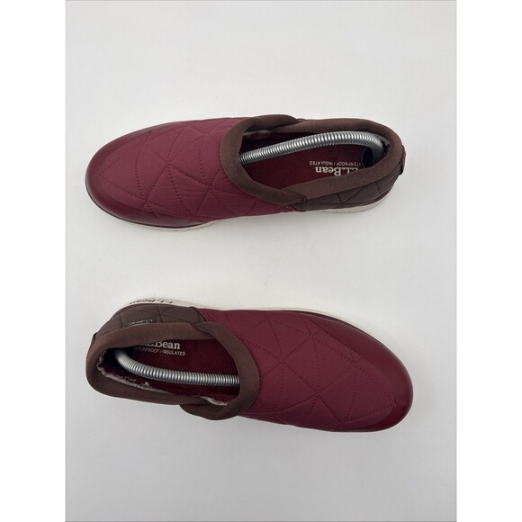 LL Bean Ultralight Primaloft Shoes Mens 10 M Red  Brown Waterproof Slip On Shoes - Picture 8 of 9